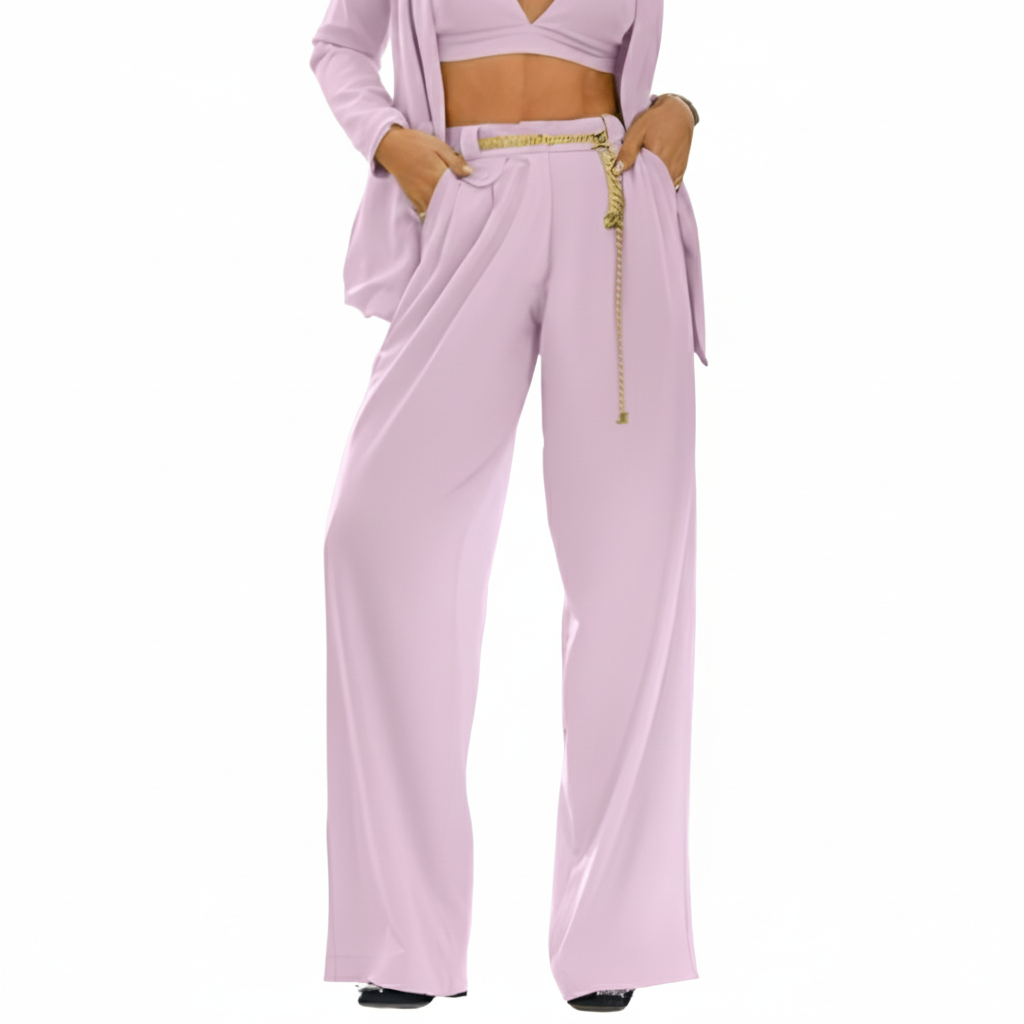 Ref. 301 Calça Pantalona Cintura Alta